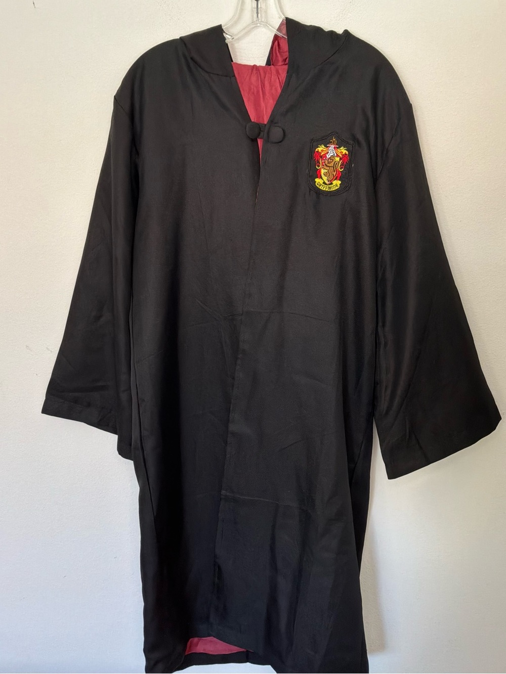 Harry Potter Gryffindor Black Hooded Robe Costume Size Medium